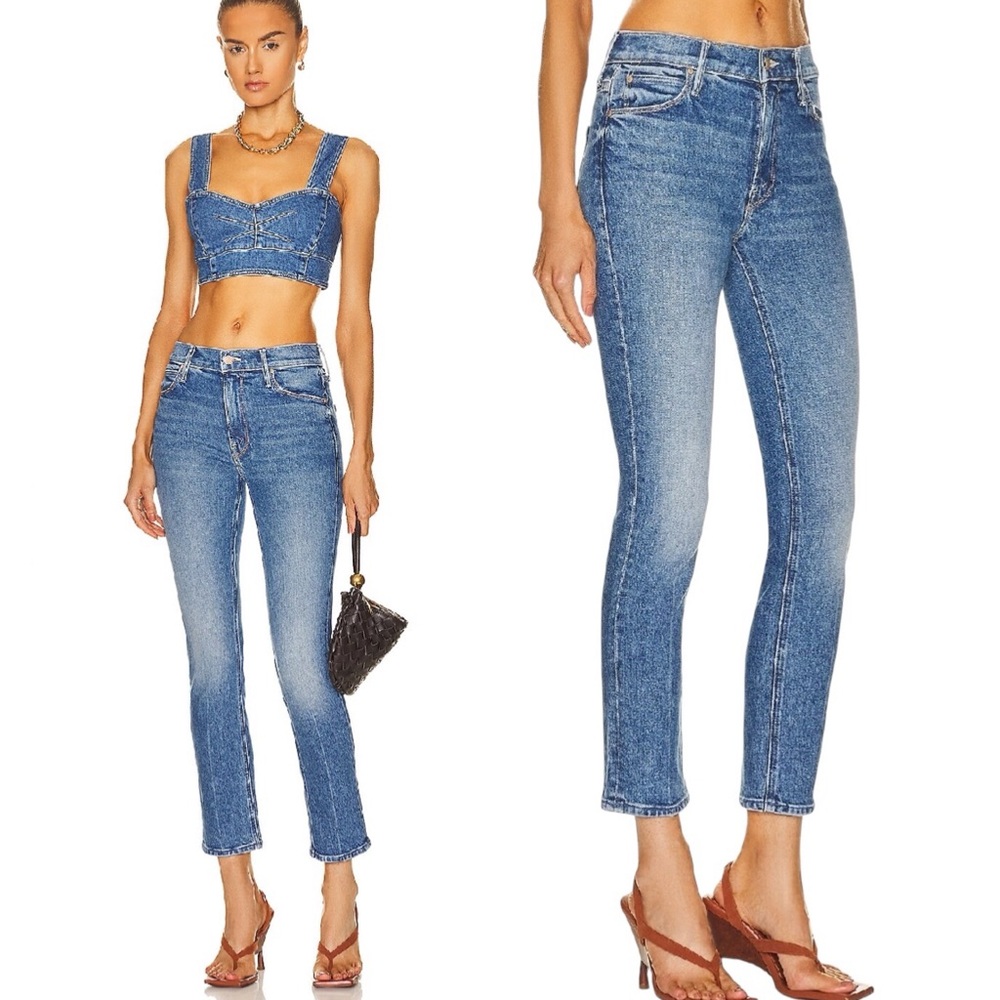 MOTHER Jeans The Mid Rise Dazzler Ankle Closet Staple Blue Size 25